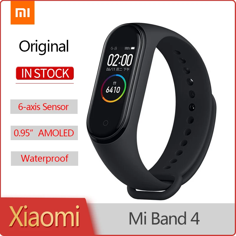 

Original Xiaomi Mi Band 4 Fitness Tracker Smart Bracelet 0.95" AMOLED Screen Heart Rate Monitor Bluetooth5.0 Waterproof Miband 4