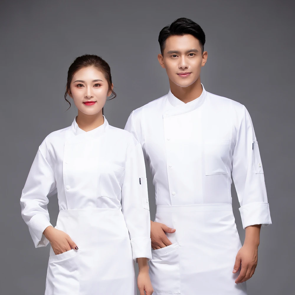 Женские и мужские шеф-повар куртка одежда с длинным рукавом однотонные Цвет