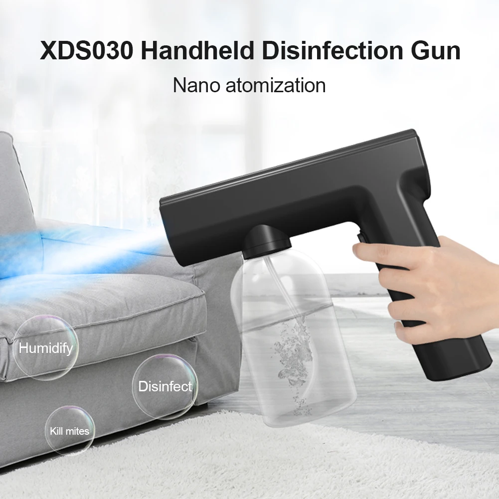 

XDS030 Wireless Electric Sanitizer Sprayer Disinfects Blue Light Spray Gun Household Portable Nano Steam Spray Sterilizing