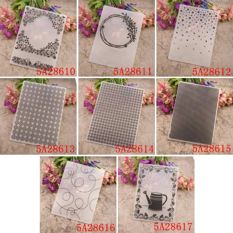 

Plastic Embossing Folder Template DIY Scrapbook Photo Album Card Wreath Crafts 87HB