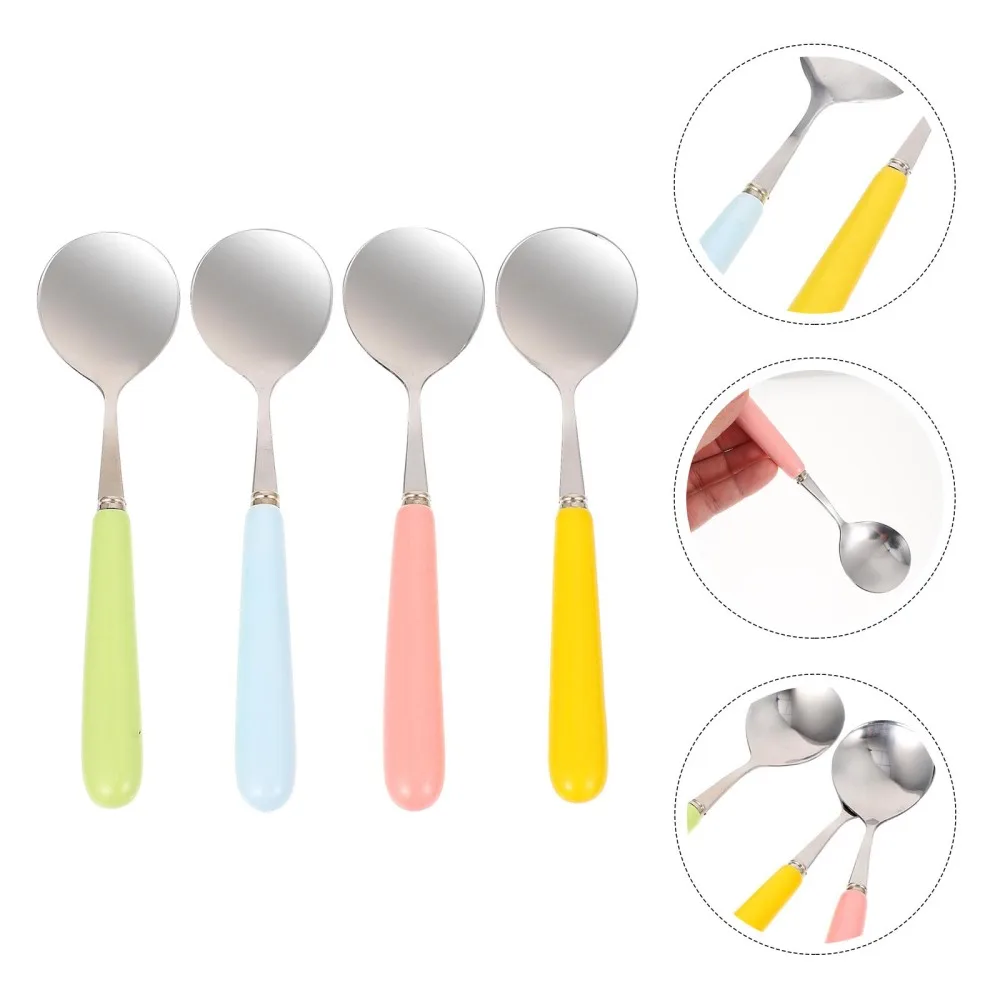 

4Pcs Coffee Stirring Spoons Ice Cream Spoons Kitchen Supplies (Assorted Color)