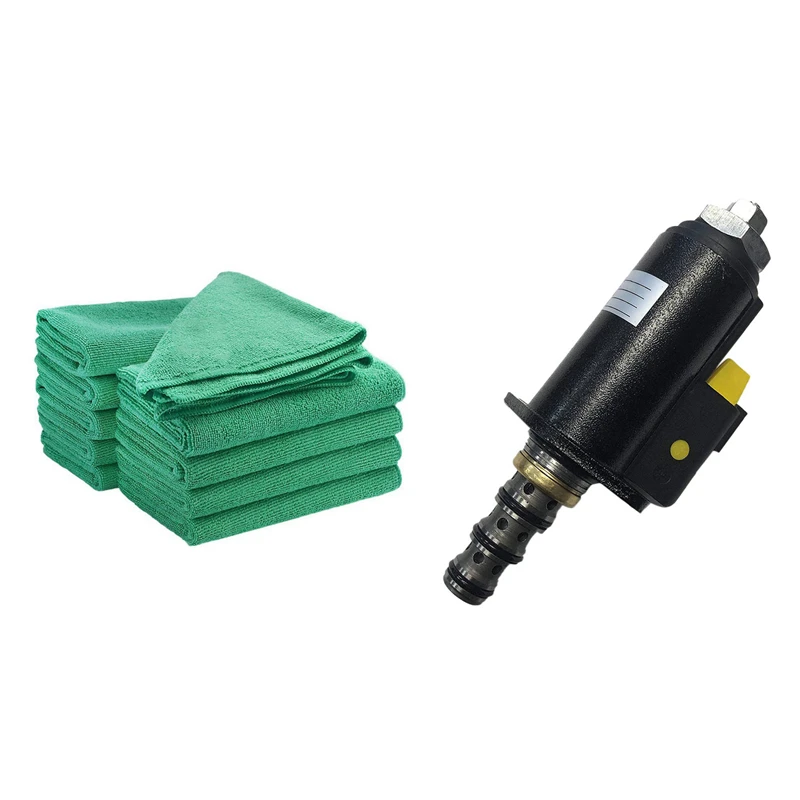 

10x Microfibre Dish Cloth Large Thick Towel (Green 40 x 40CM) & 1x Excavator Rotary Solenoid Valve for Caterpillar E320B