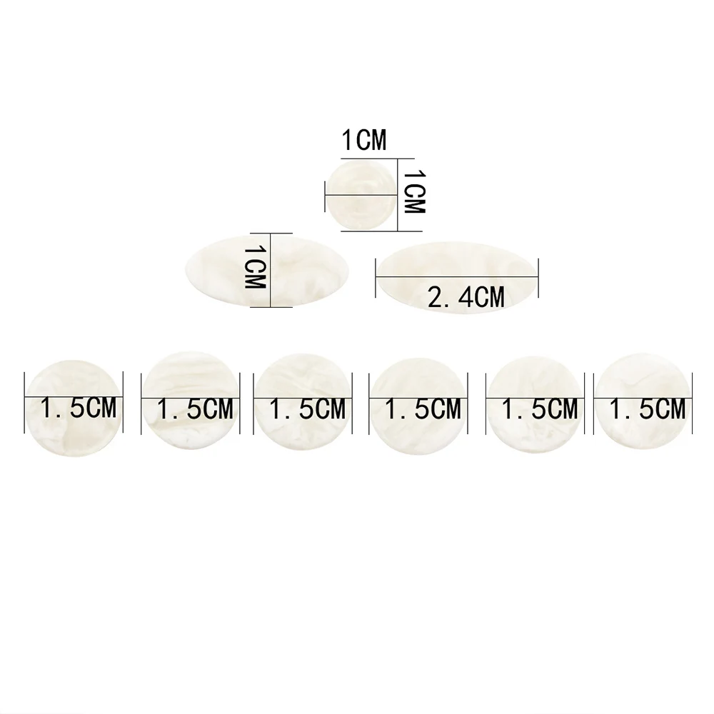 

9 Pack White Shell Key Button Inlays For Alto Tenor Soprano Saxophone Sax Parts Accessories