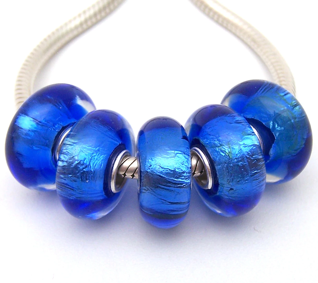 Бусины из серебра 100% пробы с муранским стеклом|Бусины| |