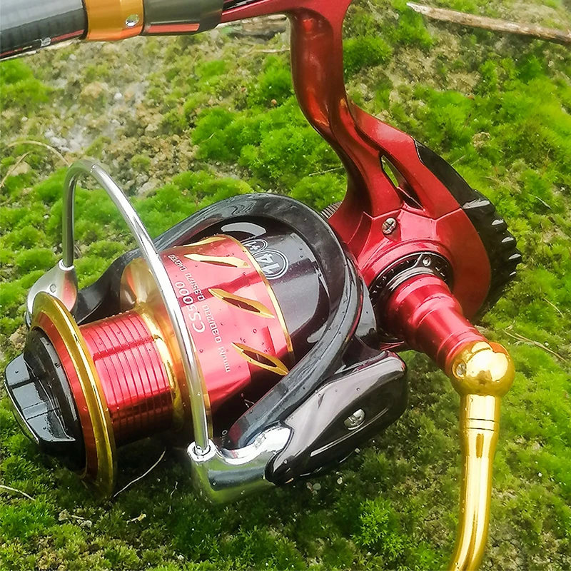 

DEUKIO Water Resistance Fishing Reel Aluminium Spool Spinning Wheel High Speed 5.1:1/5.5:1/4.7:1 Max Drag Carp Reel Fishing
