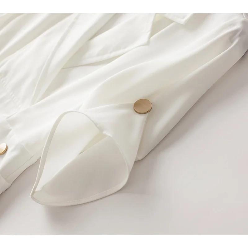 

Summer Dress 2021 Elegant White Notched Short-Sleeve Slim Asymmetrical Tea Dress Casual