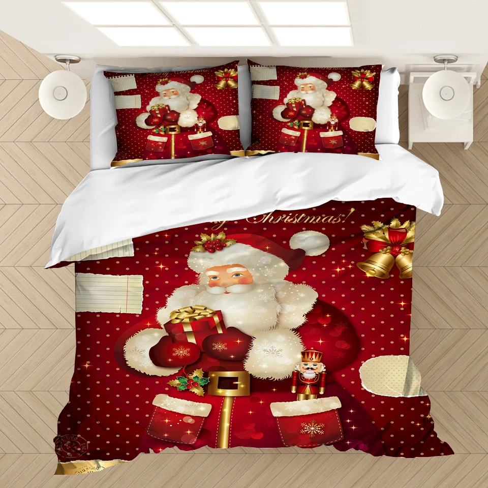 

Комплект постельного белья с 3D рисунком Счастливого Рождества, пододеяльник, роскошные Мультяшные королевские Большие размеры для детей