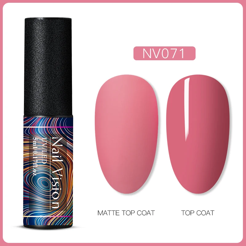 Nail Vision 5 мл матовое верхнее покрытие Цвет УФ-гель для ногтей розовая серия полуперманентный замачиваемый УФ-гель лак для ногтей