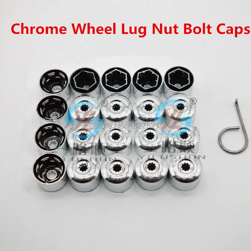 

Set of 20pcs Chrome For VW Jetta Golf MK5 Passat Touran Wheel Lug Nut Cover Bolt Caps + Dismantle Tool 1K0601173 1K0 601 173