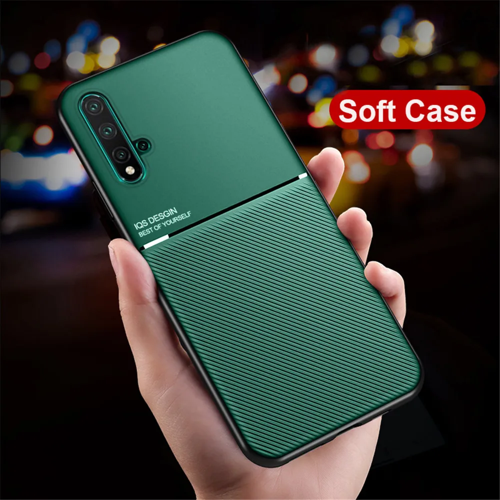 Матовый чехол из искусственной кожи для Huawei Honor 20 Pro мягкая силиконовая рамка