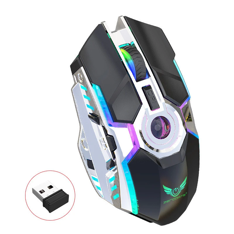 

Беспроводная игровая мышь с RGB-подсветкой, 7 кнопок, 2400 DPI, 2,4 ГГц
