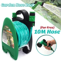 10m portable garden water hoses reel garden pipe storage cart pipe winding tool rack hose organizer storage hold with hooks