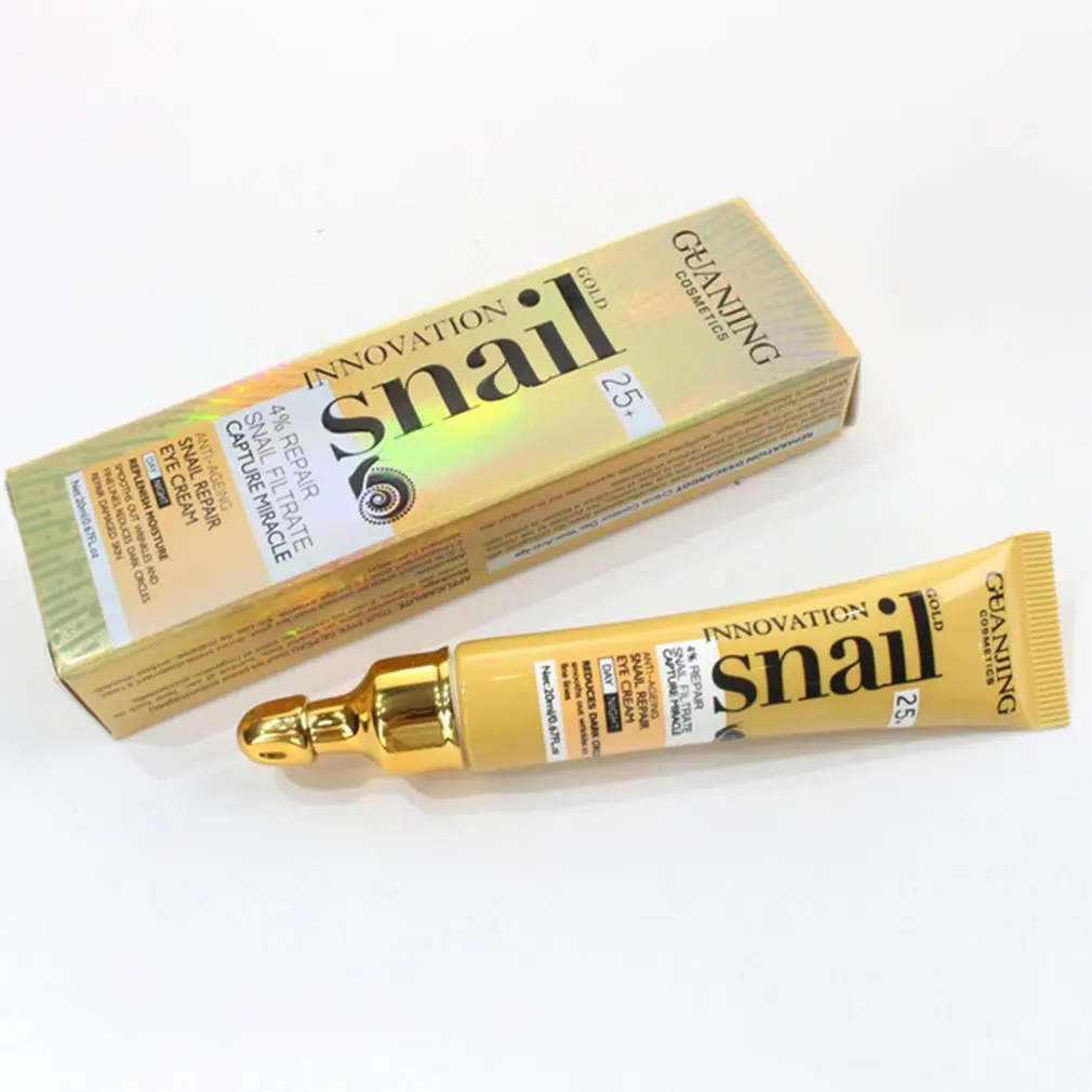 

Snail Cream 20g Elastic Restoration Eyes Creams Firming Anti Puffiness Dark Circles Anti Wrinkle Soothing Tired