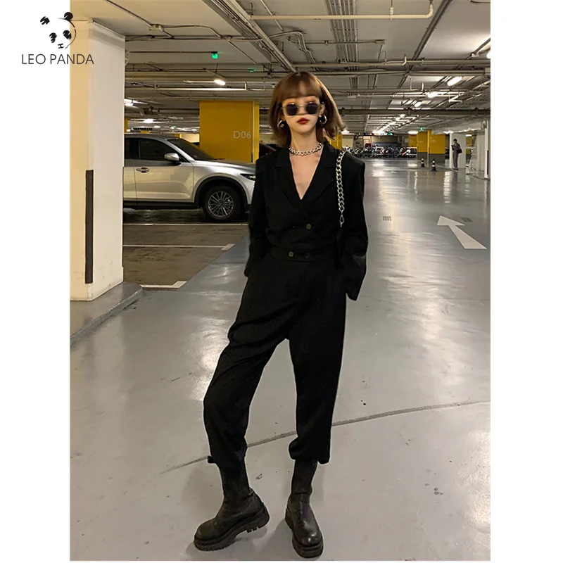 2020 Модный женский облегающий джинсовый комбинезон с пуговицами длинный цельный