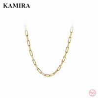 kamira 925 sterling silver gothic punk geometric link chain pendant necklace for women men party luxury exquisite choker jewelry