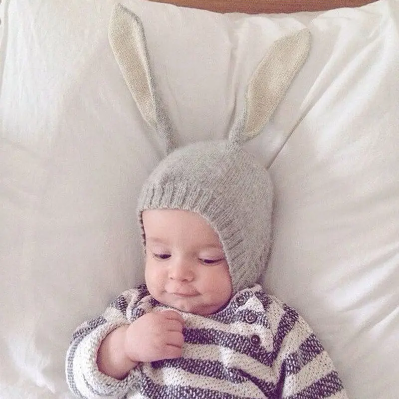 New Lovely Spring Autumn Winter Toddler Girls Boys Crochet Earflap Beanie Hat Newborn Baby Kids Warm Soft Cap | Детская одежда и