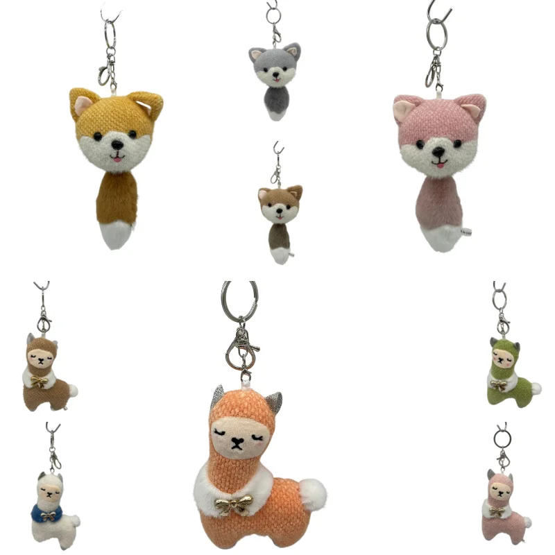 

Alpaca Corgi Dog Keychain Rabbit Plush Pendant AnimalCrossing Car Bag Key Ring Kwaii Stuffed Toy Jewelry Party Kid Birthday Gift