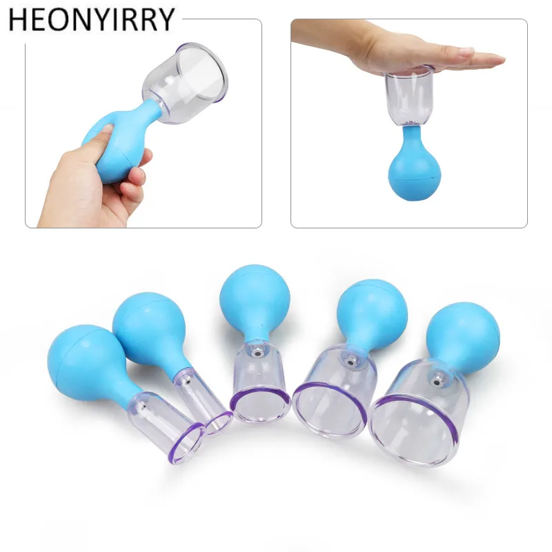 Синие резиновые вакуумные банки для массажа PC присоска вакуумное средство