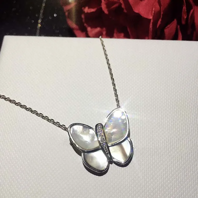 Ожерелье-чокер женское из стерлингового серебра 925 пробы с перламутром |