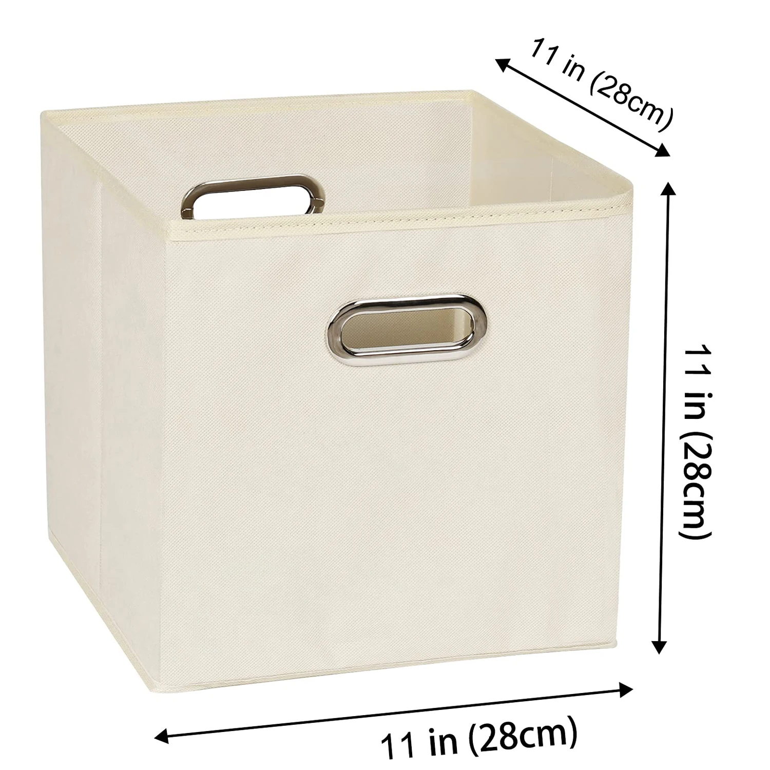 

Storage Bins Cubes, Fabric Cube Organizer with Handle, Foldable Cube Bins for Cloth or Accessary Storage, 11x11x11