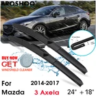 Щетки стеклоочистителя для лобового стекла автомобиля, стеклоочистители, J-образный крюк, автомобильные аксессуары для Mazda 3 Axela 24 дюйма + 18 дюймов 2014-2017
