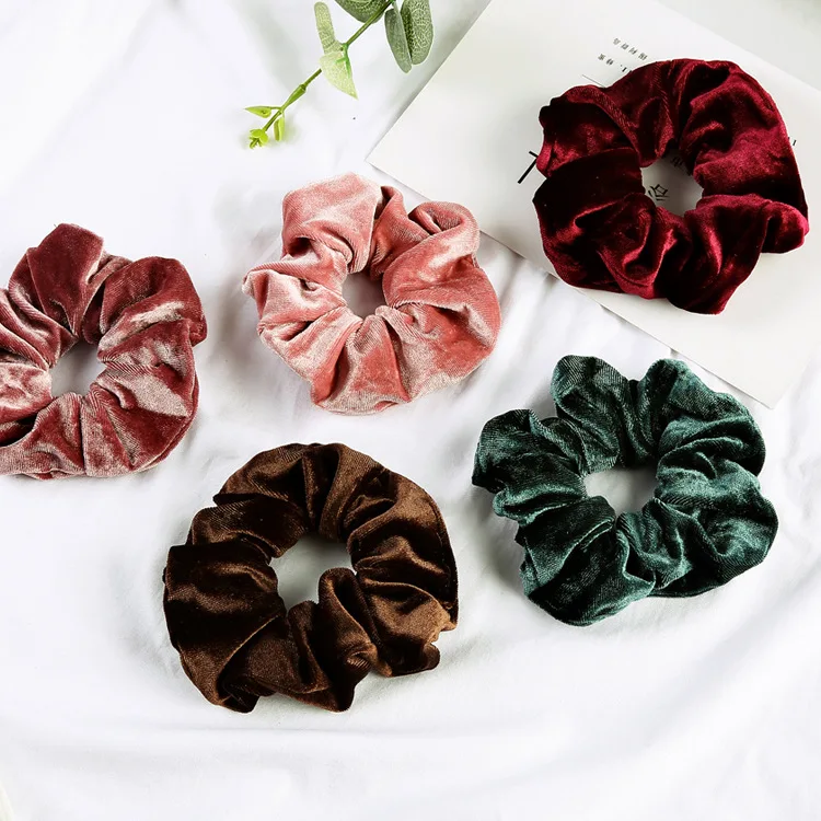 

22 Colors Korea Velvet Hair Scrunchie Elastic Hair Bands Solid Color Women Girls Ropes Headwear Ponytail Holder Hair Accessories