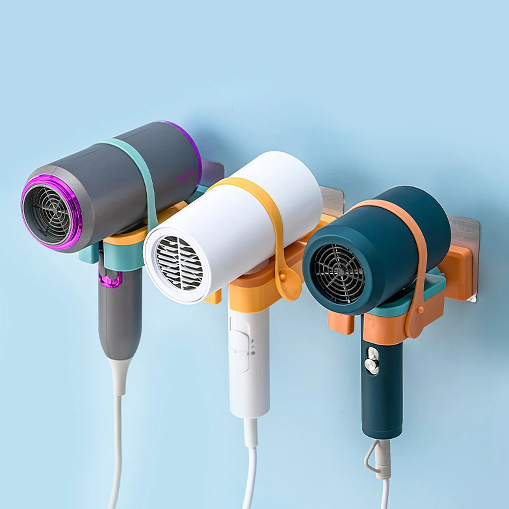 

High Quality Wall-mounted Hair Dryer Holder Storage Organizer For Hairdryer Shelf ABS Bathroom Shelf Hairdryer Holder Rack