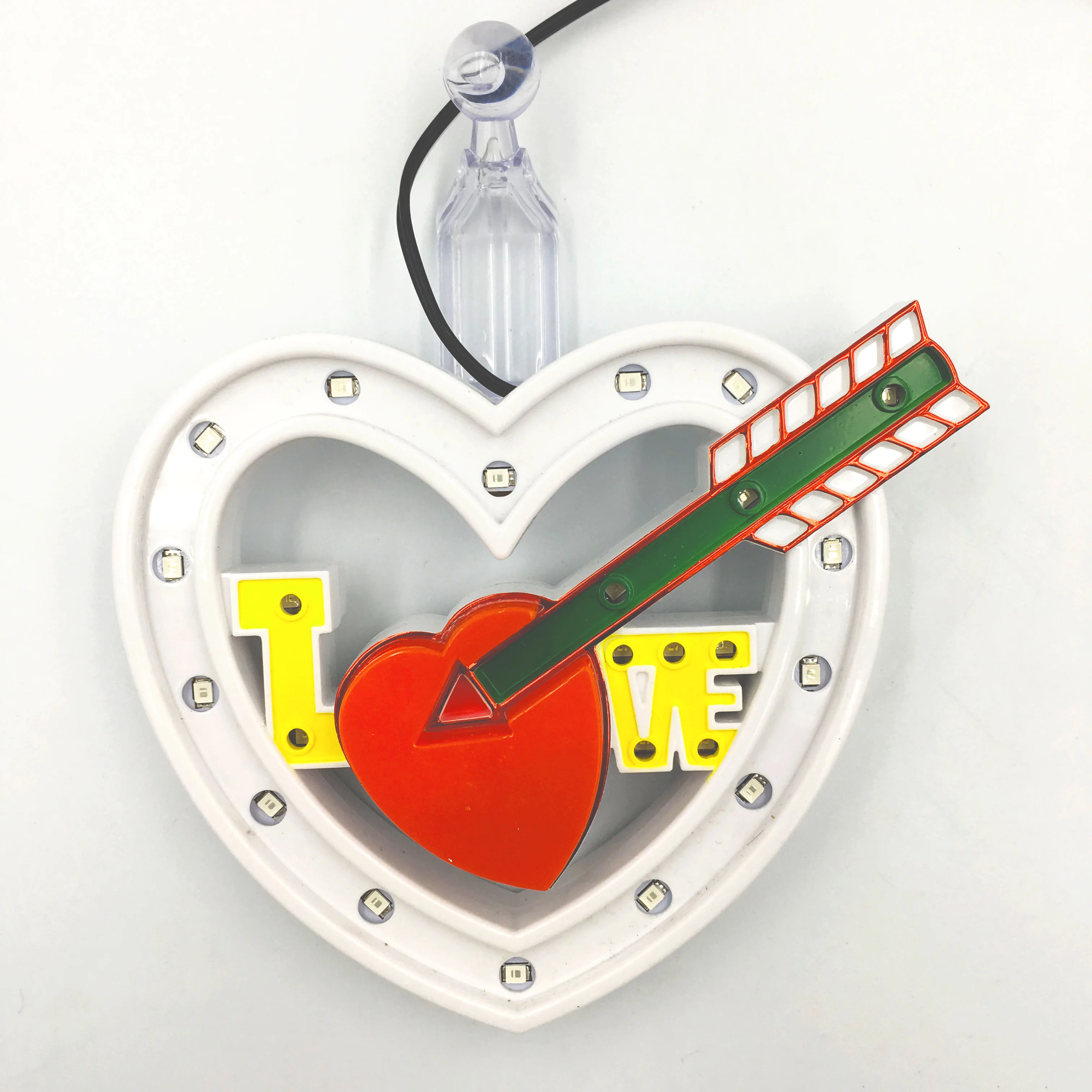 Автомобильный светодиодный светильник в форме сердца RGB цветная музыкальная