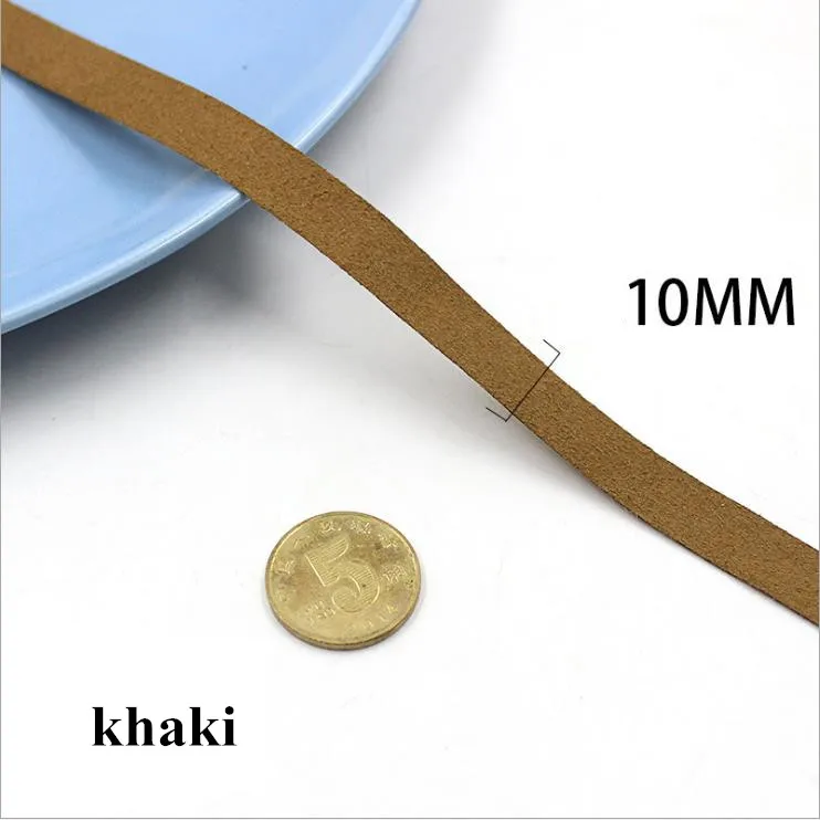 khaki 20 м веревка из искусственной кожи 10 мм Тонкий замшевый шнур/кружево/лента DIY стринги ювелирные изделия ожерелье браслет толщина 0,7 мм - Цвет: khaki
