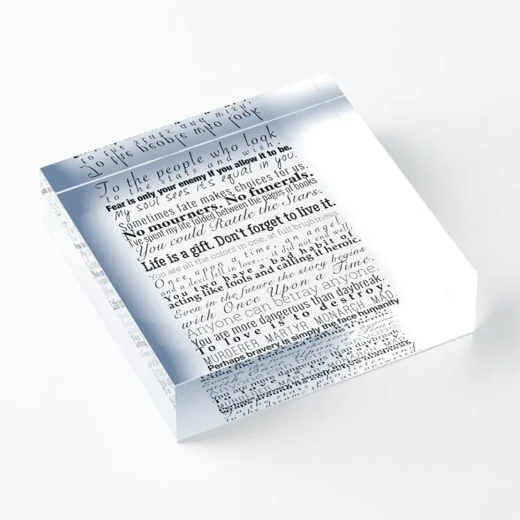 

Quotes Collection Of Young Adult Book Acrylic Block Fashionable Board Decoration Pad Photos Family Wedding Clear Print Room