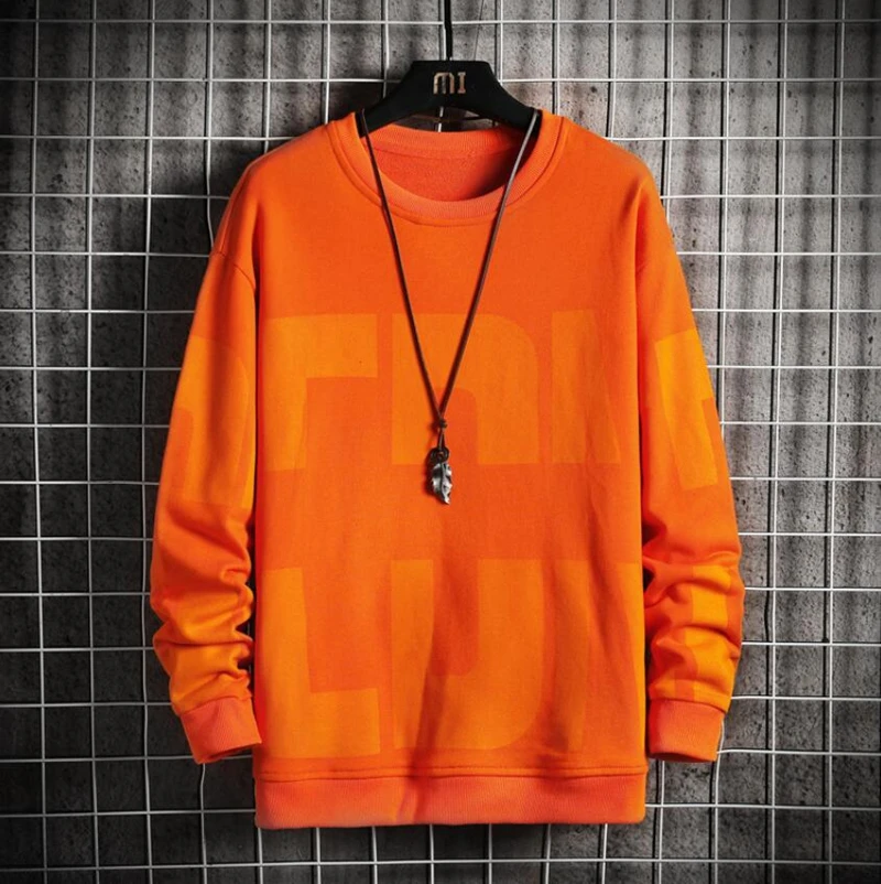 

Men Sweatshirt Casual Hip Hop Streetwear Loose Hoodies Mens Hoodie Letters Printed Pullover Tops Male 2021 New Autumn Tracksuit