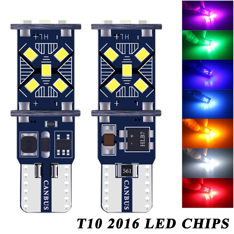 1 шт. Canbus T10 LED W5W 194 светодиодный автомобильный внутренний фонарь 15SMD 501 габаритные