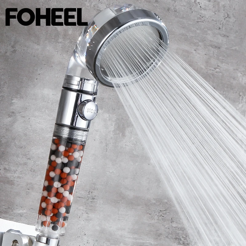 

FOHEEL Adjustable 3 Mode Shower Head Hand Shower High Pressure Shower Head Water Saving One Button to Stop Water Shower Heads