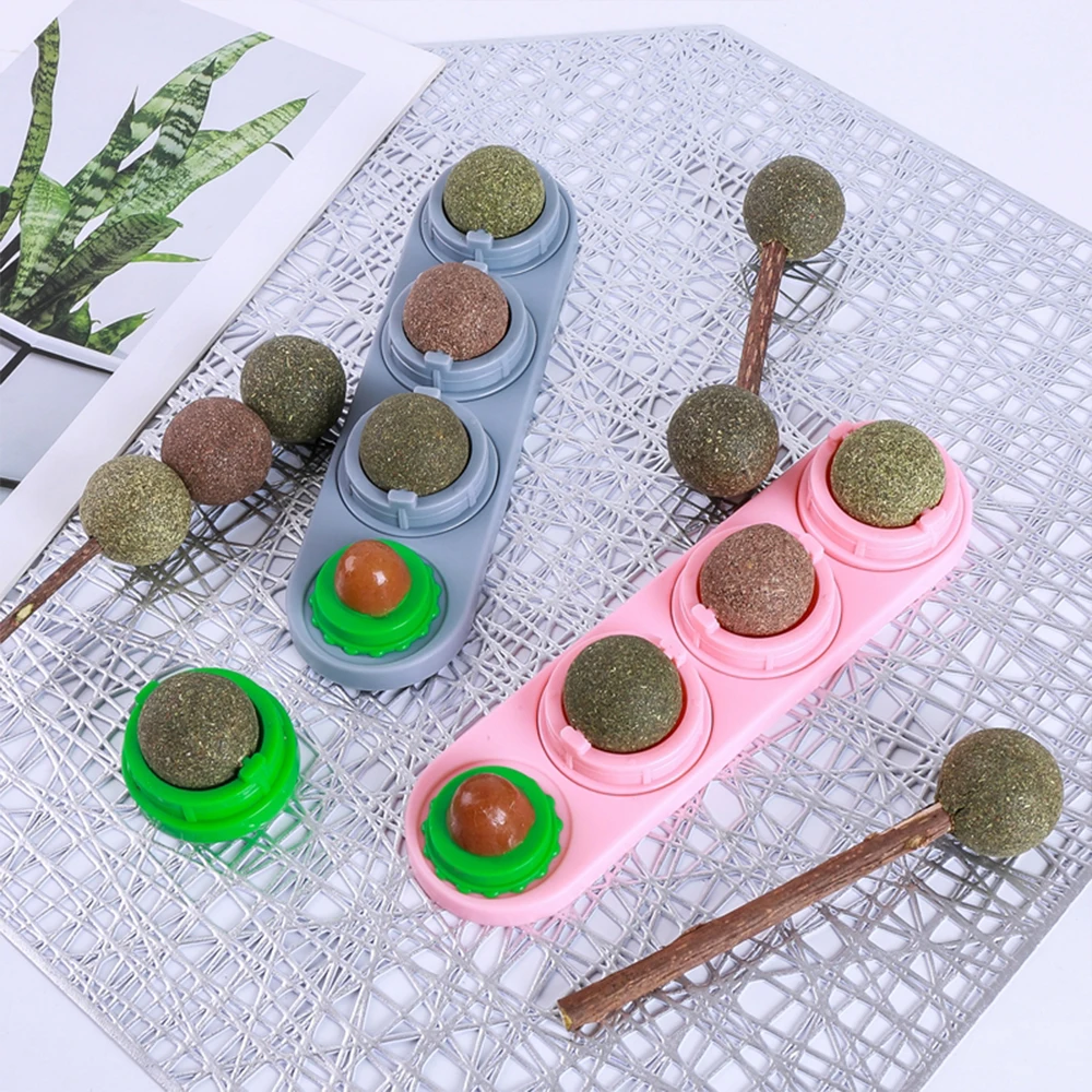 Кошачий мячик самоклеящийся вращающийся кошачий Silvervine Lick Ball для кошек настенное