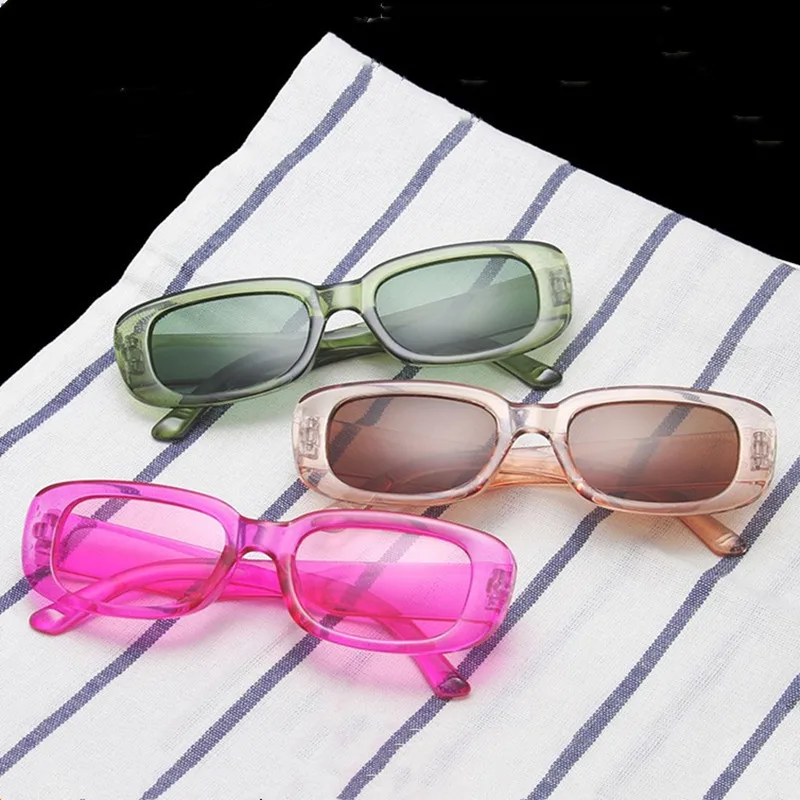 

Vintage Black Square Sunglasses Women Luxury Brand Small Rectangle Sun Glasses Female Gradient Clear Mirror Oculos De Sol
