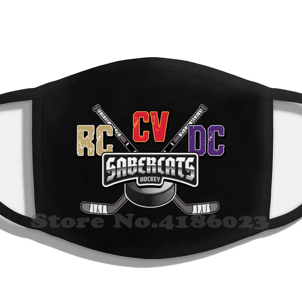 

Sabercats Hockey Design Black Breathable Reusable Mouth Mask Saber Cats Sabercats Hockey