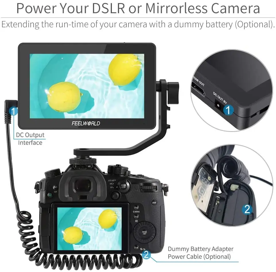 Günstig FEELWORLD F6 PLUS 5,5 Zoll Auf Kamera DSLR Feld Monitor 3D LUT Touchscreen IPS FHD 1920x1080 Video Focus Assist Unterstützung 4K HDMI