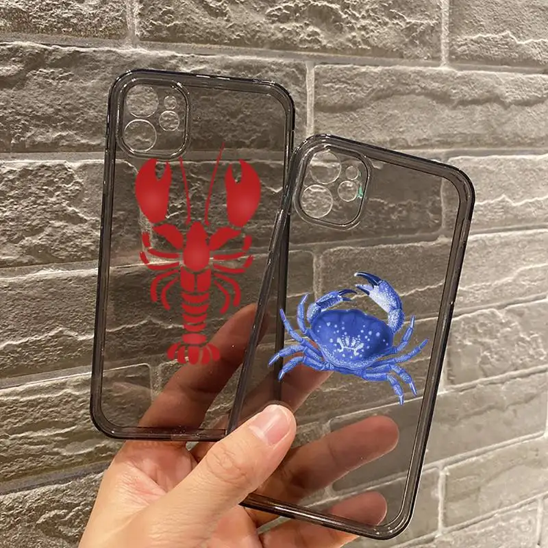 

lobster crab Classic Animal Phone Case Transparent for iPhone 7 8 11 12 se 2020 mini pro X XS XR MAX Plus