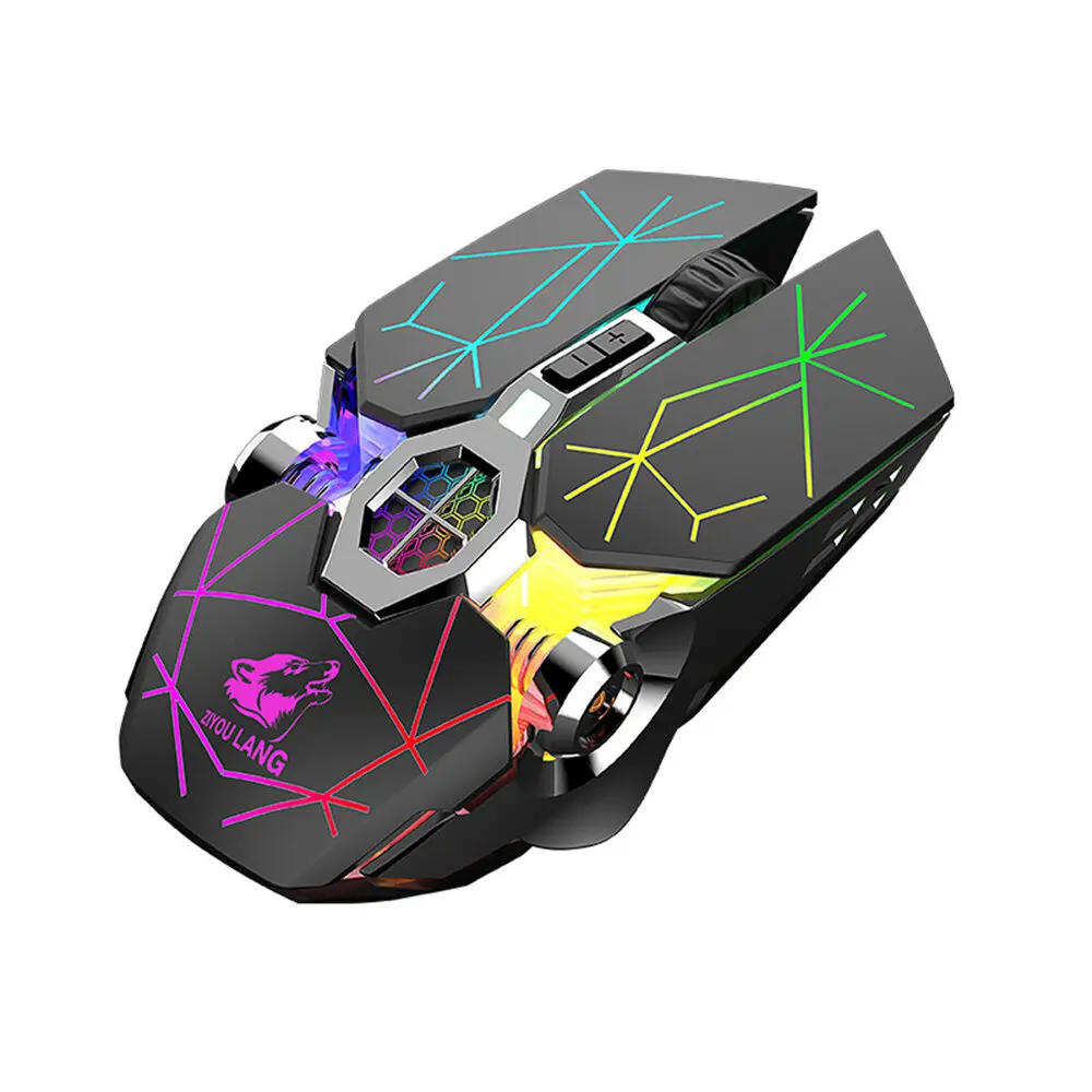 

Wireless Optical Mechanical Mouse 2.4GHz bluetooth Backlight 3 Gears 2400DPI Adjustable Ergonomic Rechargeable Quiet Gaming Mice