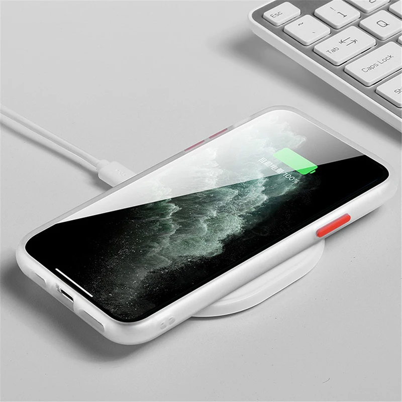 

Mint Simple Matte Bumper Phone Case for iphone 11 Pro XR X XS Max 12 6S 6 8 7 Plus Shockproof Soft TPU Silicone Clear Case Cover