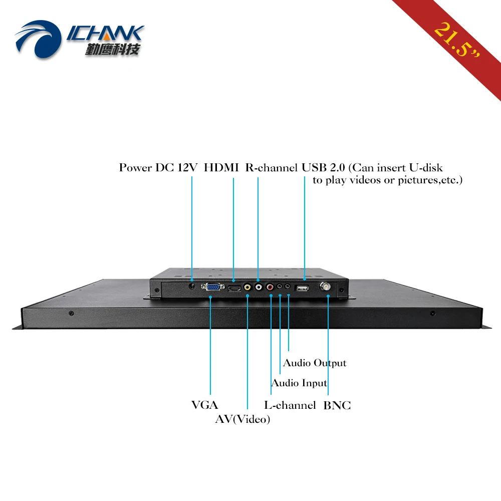 ZK215TN-V59/21," дюймов 1920x1080 широкоформатный питание на загрузке HDMI BNC металлический корпус встроенная открытая рамка пульт управления ЖК-монитор ПК