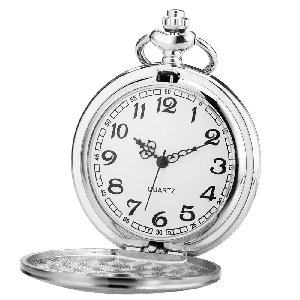 Рождественский подарок серебряное ожерелье карманные часы кварцевый винтажный