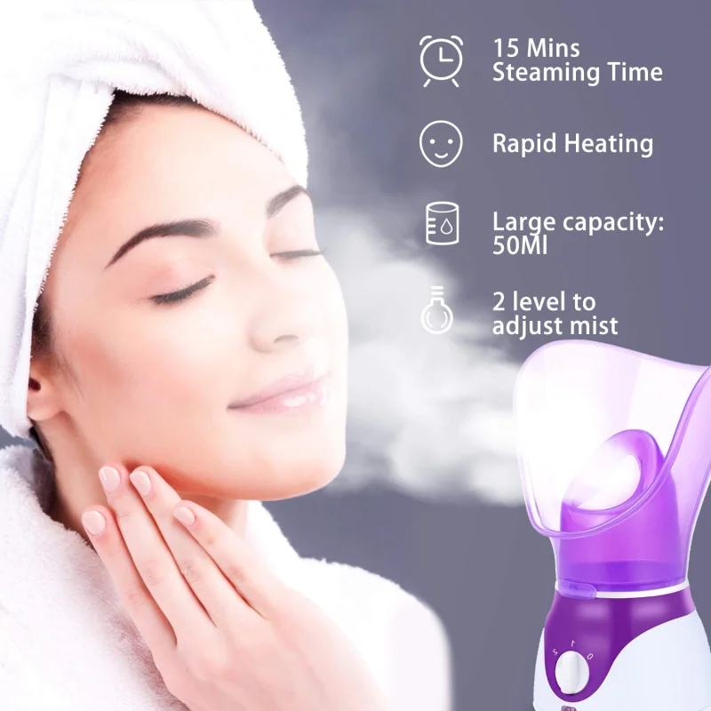 

Facial Face Steamer Deep Cleanser Mist Nano Lonic Steam Sprayer Spa Skin Humidifier Moisturizer Promote Blood Circulation