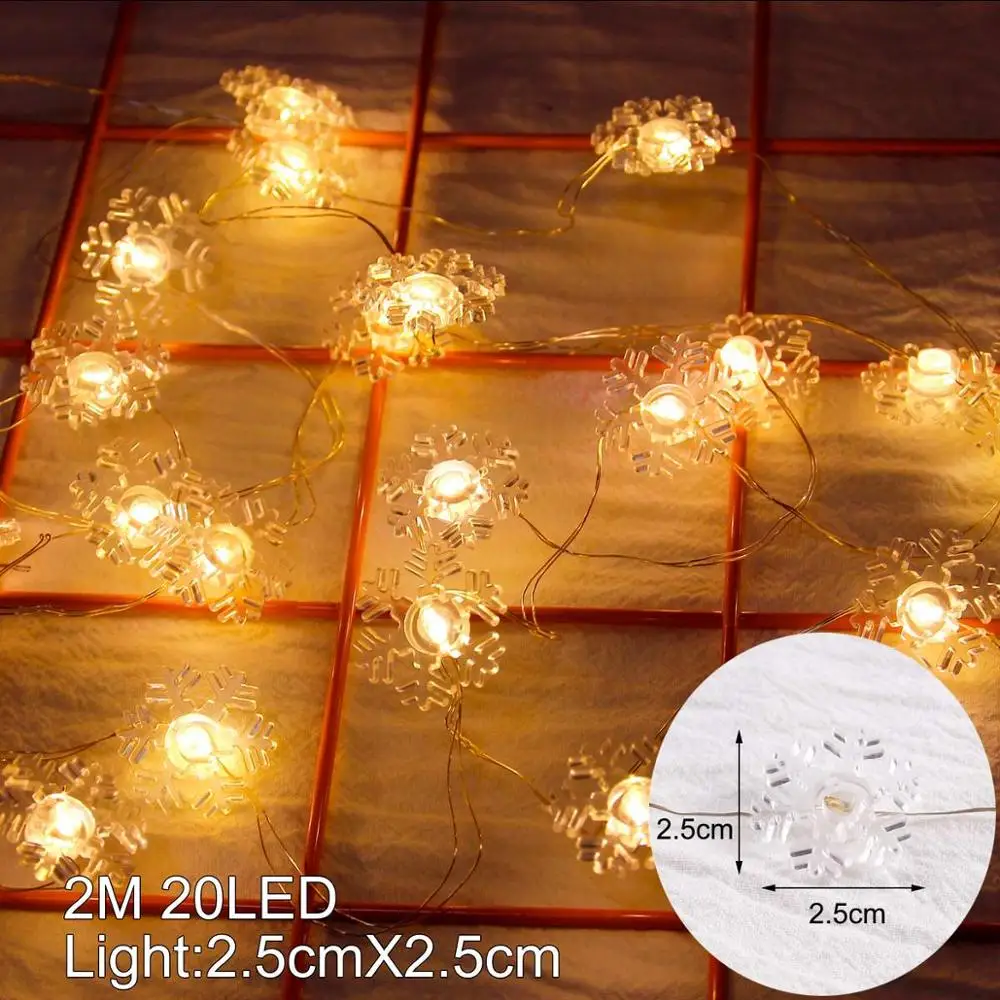 2M 20LED snow Светодиодный Рождественские украшения для дома елочные украшения Новогодний Декор Noel новогодний натальный - Цвет: 2M 20LED snow
