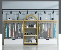 display rack of clothing store floor type combined iron double deck shelf store shelf