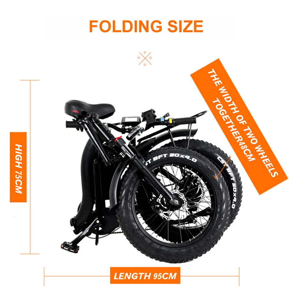 Складной электровелосипед Y20 снежный велосипед с двигателем 800 Вт аккумулятором