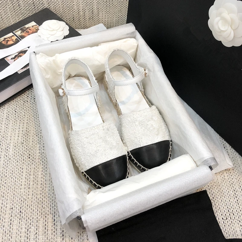 

prowow Women Bohemia Fishmen Ankle Strap Sandals Shoes Summer Women Weave Hemp Thick Bottom Sandals Shoes Summer Women Flats