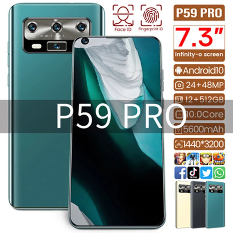 

Galaxy P50 Pro 12GB core 512GB 4 Core Andriod Smartphone 5600mAh Big battery 8MP+13MP Dual Sim Smartphone 6.8 Inch