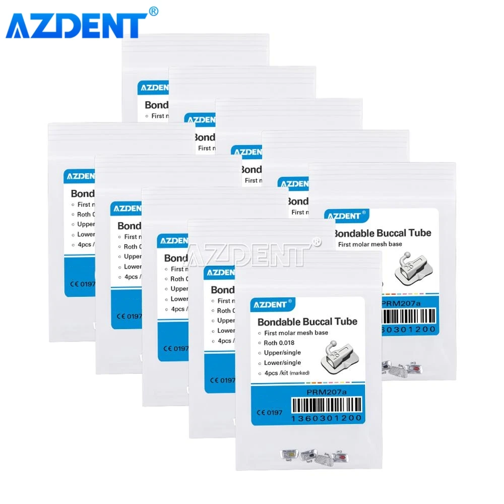 10 Наборы AZDENT Стоматологические Ортодонтические щечные трубки 1st молярная