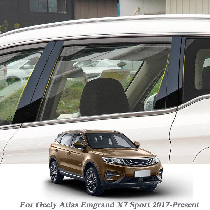 

Автомобильный Стайлинг для Geely Atlas Emgrand X7 Sport 2017-Н. В., наклейка на окно автомобиля, наклейка на среднюю колонку, внешние аксессуары из ПВХ